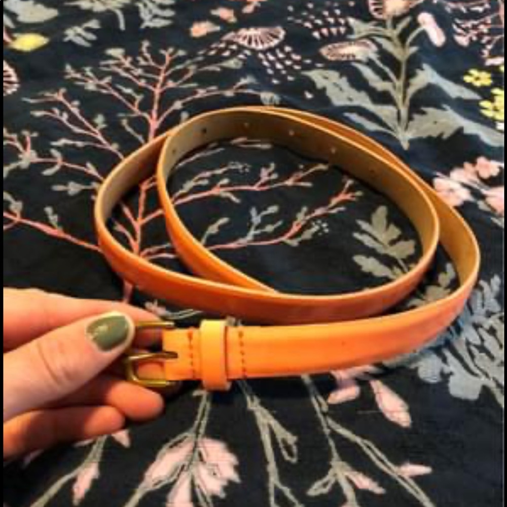 J Crew Coral Leather Belt